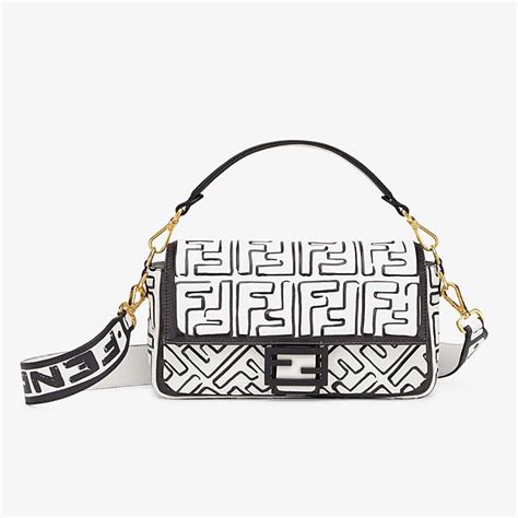 fendi baguette black and white